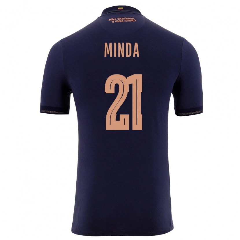 Danxen Men Ecuador Jhosué Minda #21 Navy Gold Away Jersey 26-28 T-Shirt
