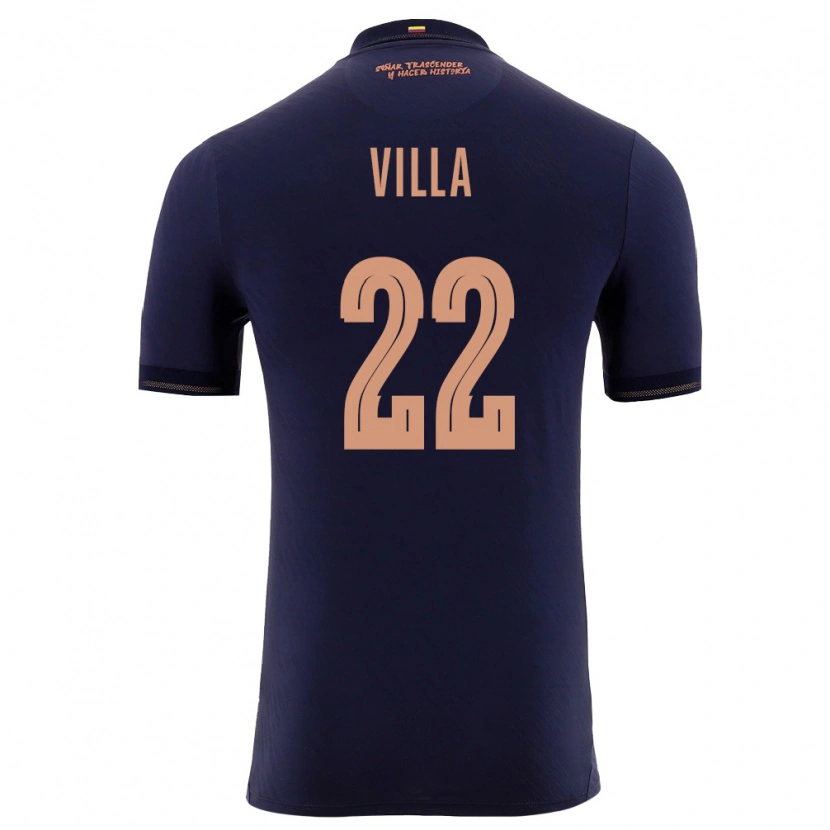 Danxen Men Ecuador Alexis Villa #22 Navy Gold Away Jersey 26-28 T-Shirt