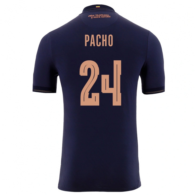 Danxen Men Ecuador William Pacho #24 Navy Gold Away Jersey 26-28 T-Shirt