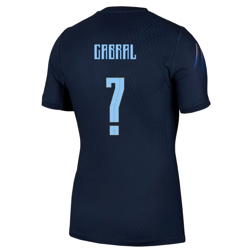 Danxen Men Uruguay Santino Cabral #0 Black Blue Away Jersey 26-28 T-Shirt