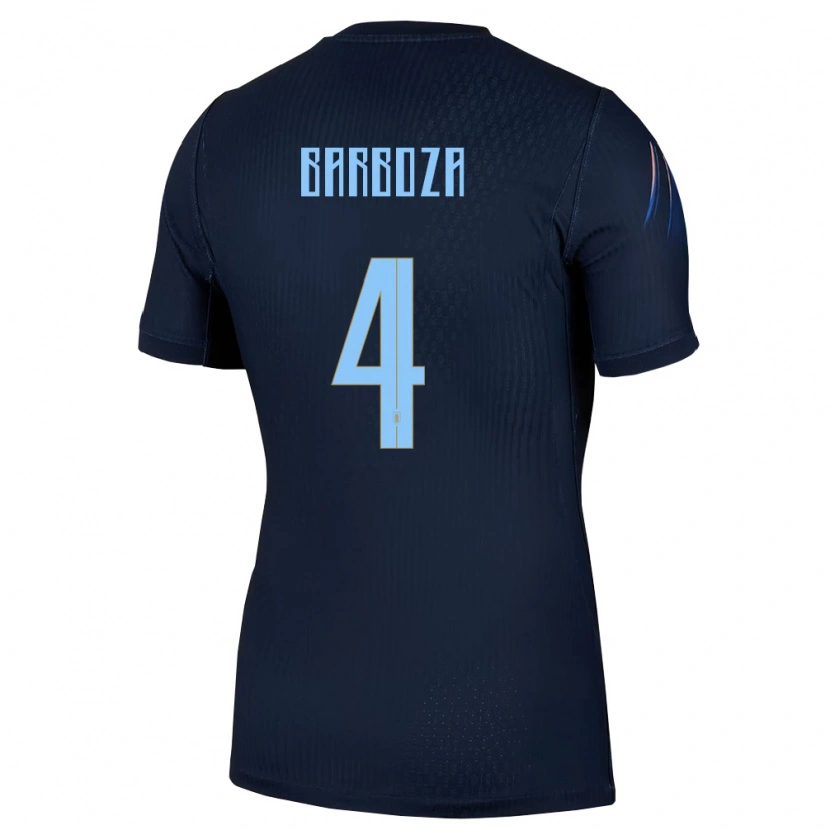 Danxen Men Uruguay Brian Barboza #4 Black Blue Away Jersey 26-28 T-Shirt