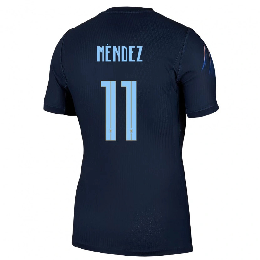 Danxen Men Uruguay Axel Méndez #11 Black Blue Away Jersey 26-28 T-Shirt