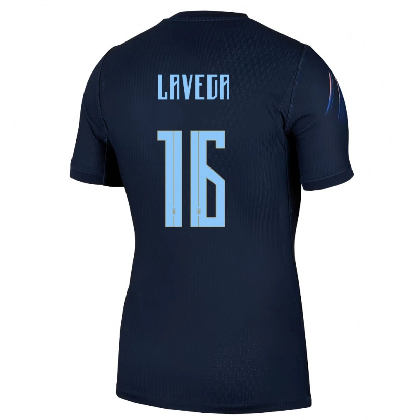 Danxen Men Uruguay Joaquín Lavega #16 Black Blue Away Jersey 26-28 T-Shirt