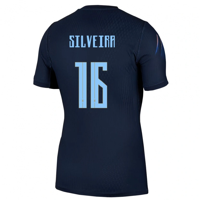 Danxen Men Uruguay Lautaro Silveira #16 Black Blue Away Jersey 26-28 T-Shirt