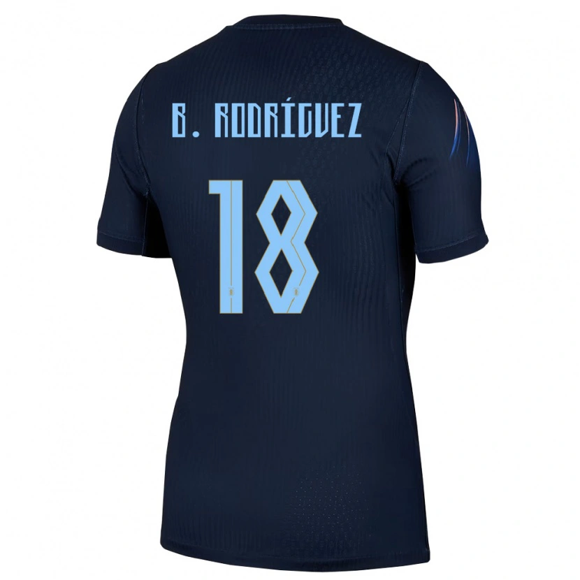 Danxen Men Uruguay Brian Rodríguez #18 Black Blue Away Jersey 26-28 T-Shirt