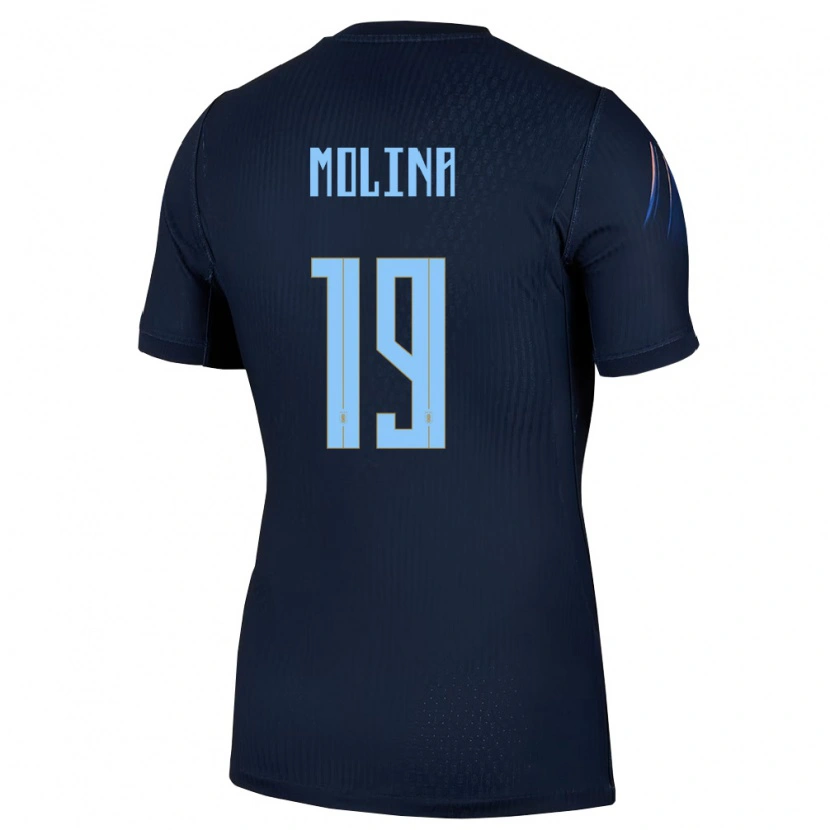 Danxen Men Uruguay Ignacio Molina #19 Black Blue Away Jersey 26-28 T-Shirt