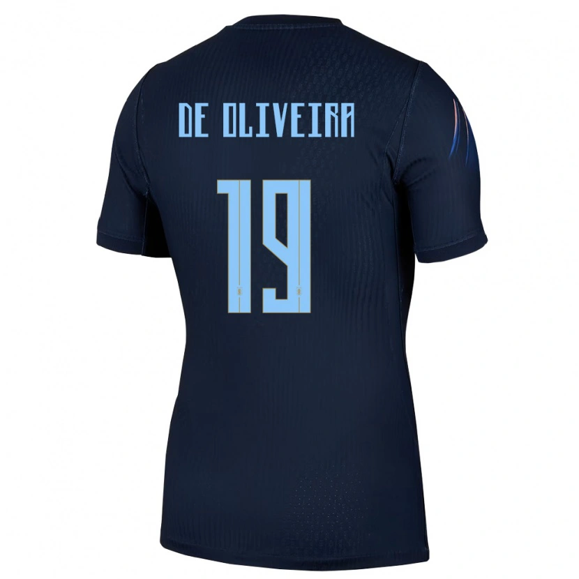 Danxen Men Uruguay Emiliano De Oliveira #19 Black Blue Away Jersey 26-28 T-Shirt
