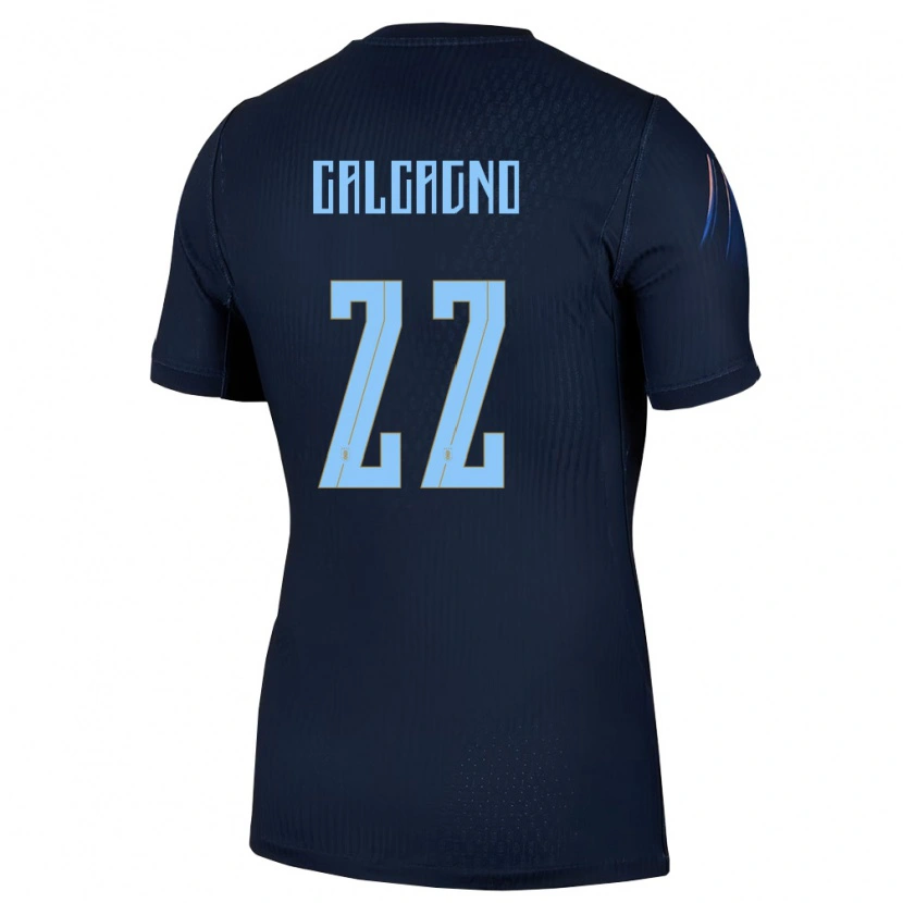 Danxen Men Uruguay Bruno Calcagno #22 Black Blue Away Jersey 26-28 T-Shirt