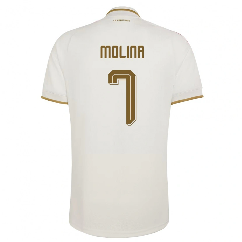 Danxen Men Venezuela Gregory Molina #7 Off-White Yellow Away Jersey 26-28 T-Shirt