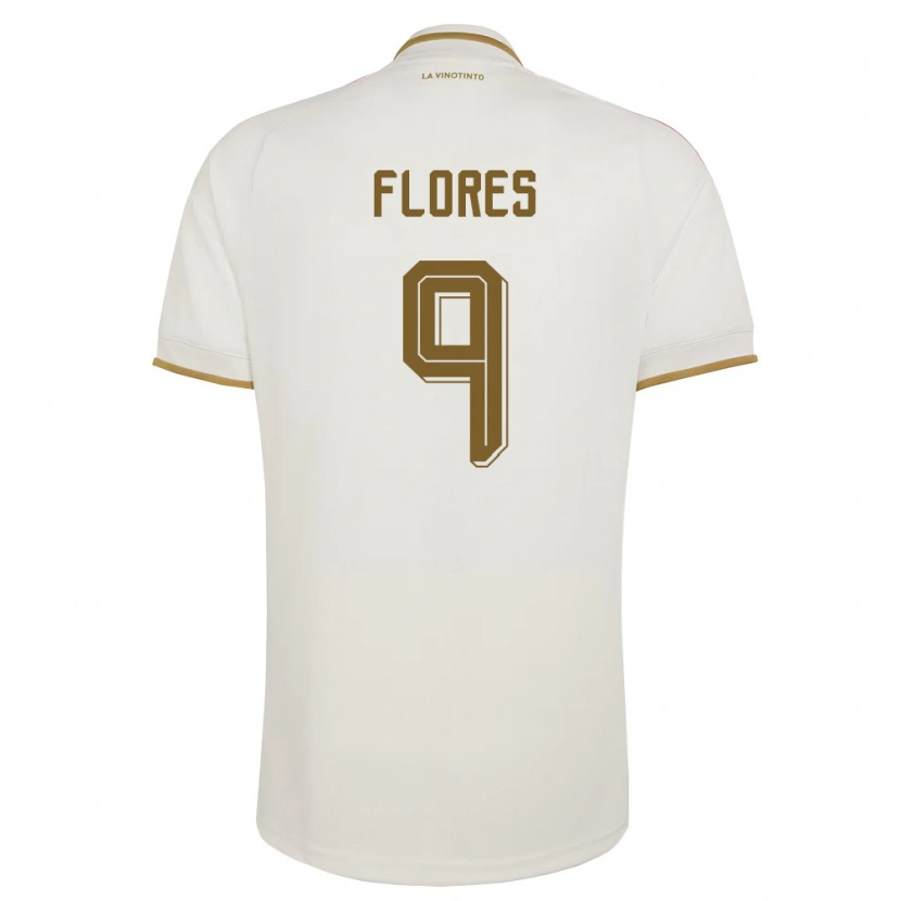 Danxen Men Venezuela Luis Flores #9 Off-White Yellow Away Jersey 26-28 T-Shirt