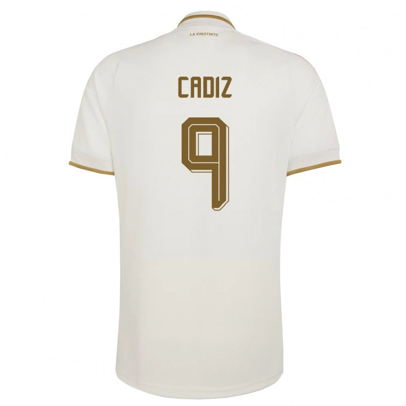 Danxen Men Venezuela Jhonder Cádiz #9 Off-White Yellow Away Jersey 26-28 T-Shirt