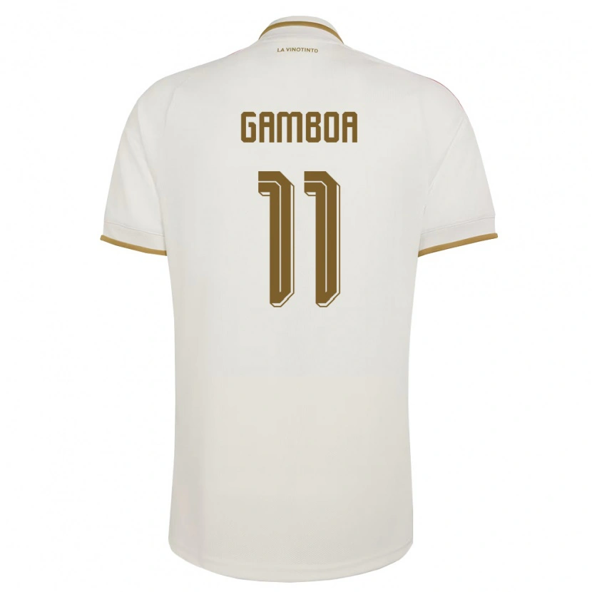 Danxen Men Venezuela José Gamboa #11 Off-White Yellow Away Jersey 26-28 T-Shirt