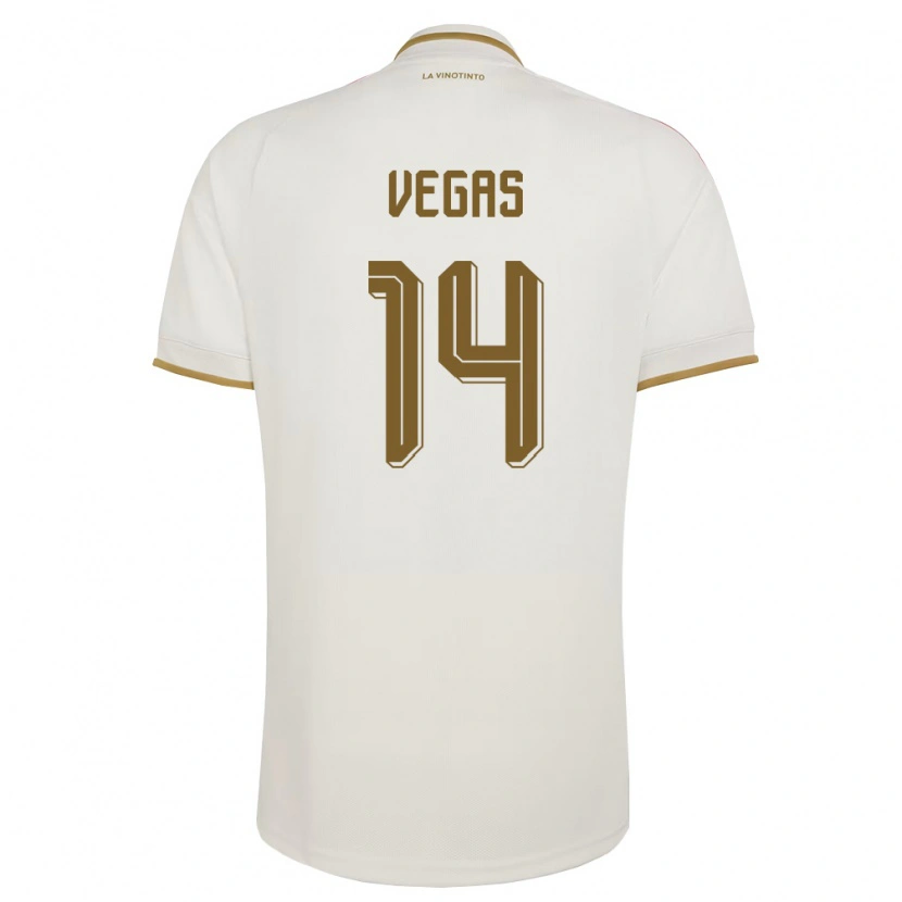 Danxen Men Venezuela Miguel Vegas #14 Off-White Yellow Away Jersey 26-28 T-Shirt