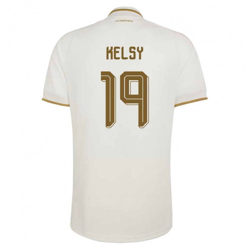 Danxen Men Venezuela Kevin Kelsy #19 Off-White Yellow Away Jersey 26-28 T-Shirt