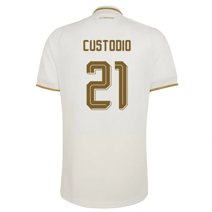 Danxen Men Venezuela Alex Custodio #21 Off-White Yellow Away Jersey 26-28 T-Shirt