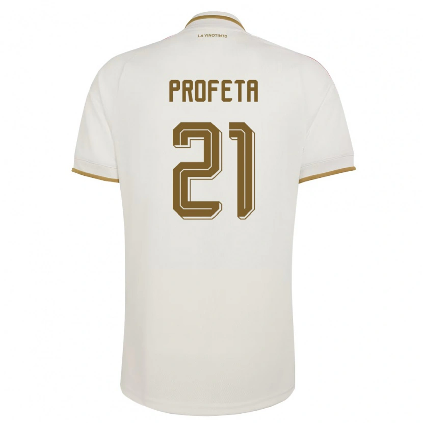 Danxen Men Venezuela Nicola Profeta #21 Off-White Yellow Away Jersey 26-28 T-Shirt