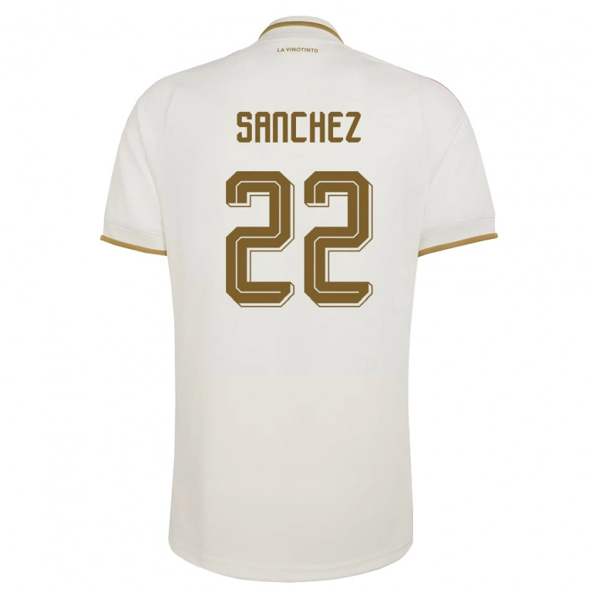 Danxen Men Venezuela Santiago Sanchez #22 Off-White Yellow Away Jersey 26-28 T-Shirt