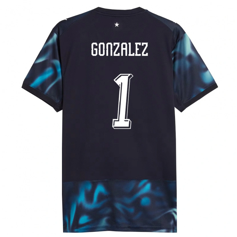 Danxen Men Paraguay Ángel González #1 Navy Sky Blue Away Jersey 26-28 T-Shirt