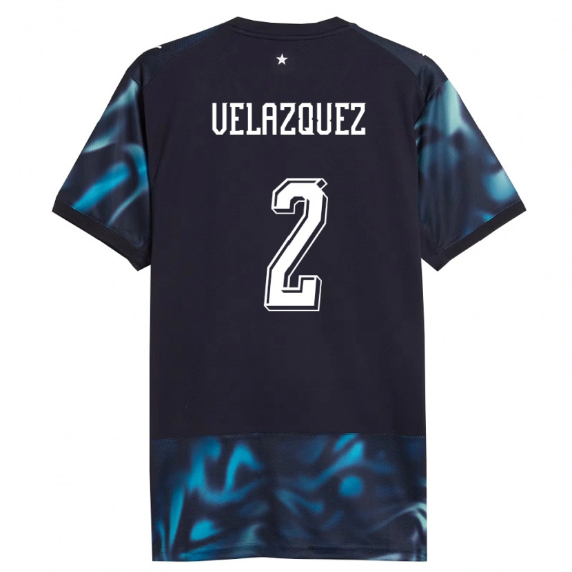 Danxen Men Paraguay Gustavo Velázquez #2 Navy Sky Blue Away Jersey 26-28 T-Shirt