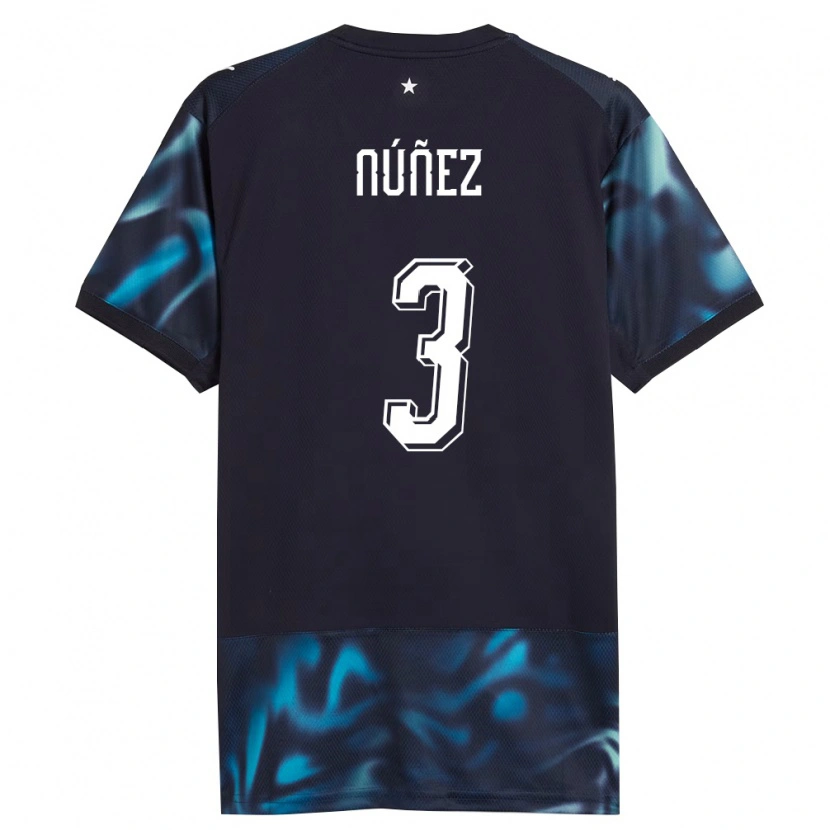 Danxen Men Paraguay Josías Núñez #3 Navy Sky Blue Away Jersey 26-28 T-Shirt