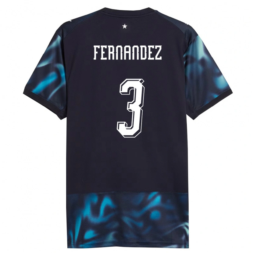 Danxen Men Paraguay Roberto Fernández #3 Navy Sky Blue Away Jersey 26-28 T-Shirt