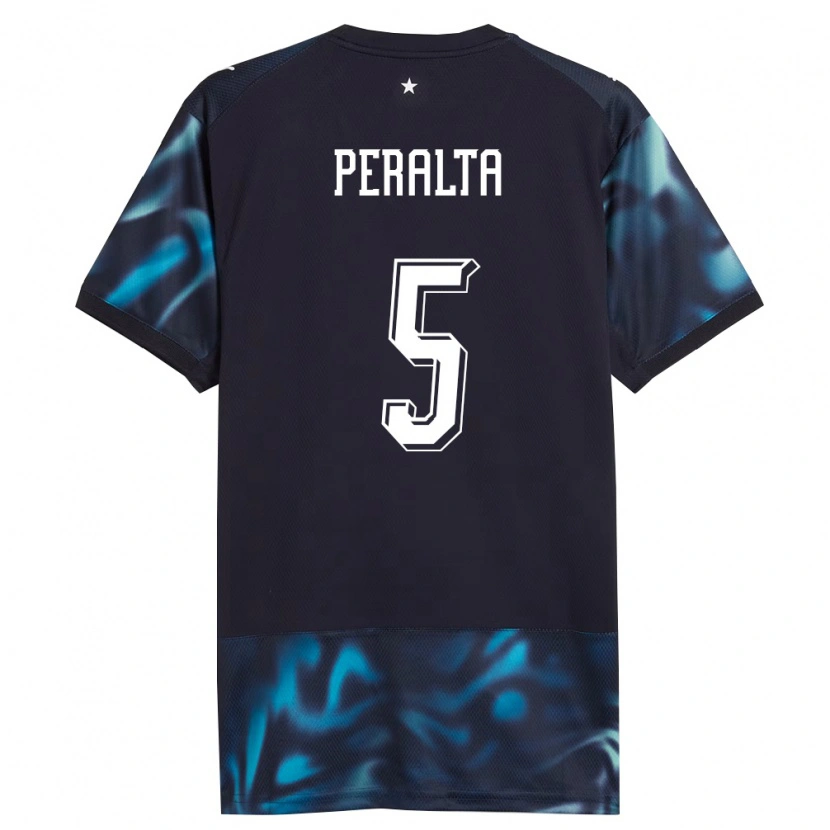 Danxen Men Paraguay Ronaldo Peralta #5 Navy Sky Blue Away Jersey 26-28 T-Shirt