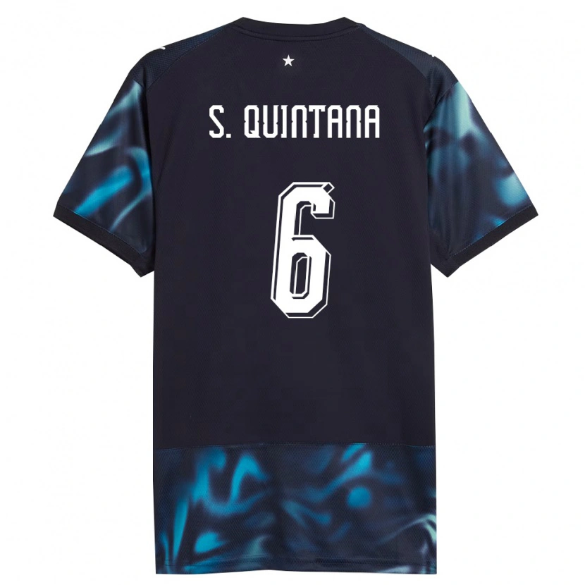 Danxen Men Paraguay Sebastián Quintana #6 Navy Sky Blue Away Jersey 26-28 T-Shirt