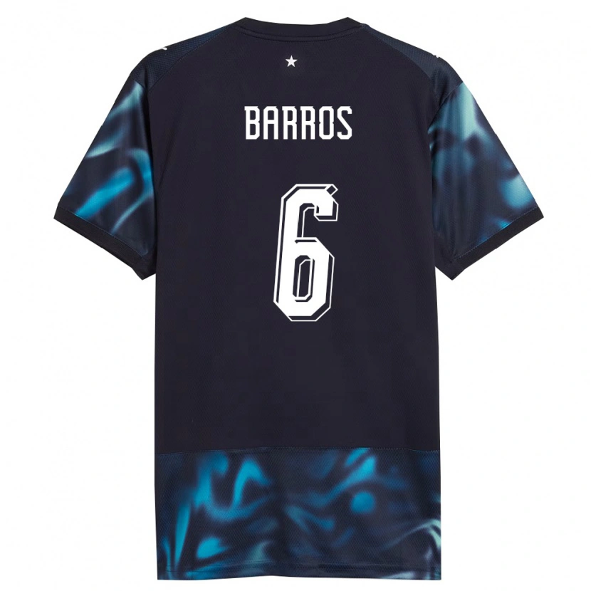 Danxen Men Paraguay Natalia Barros #6 Navy Sky Blue Away Jersey 26-28 T-Shirt