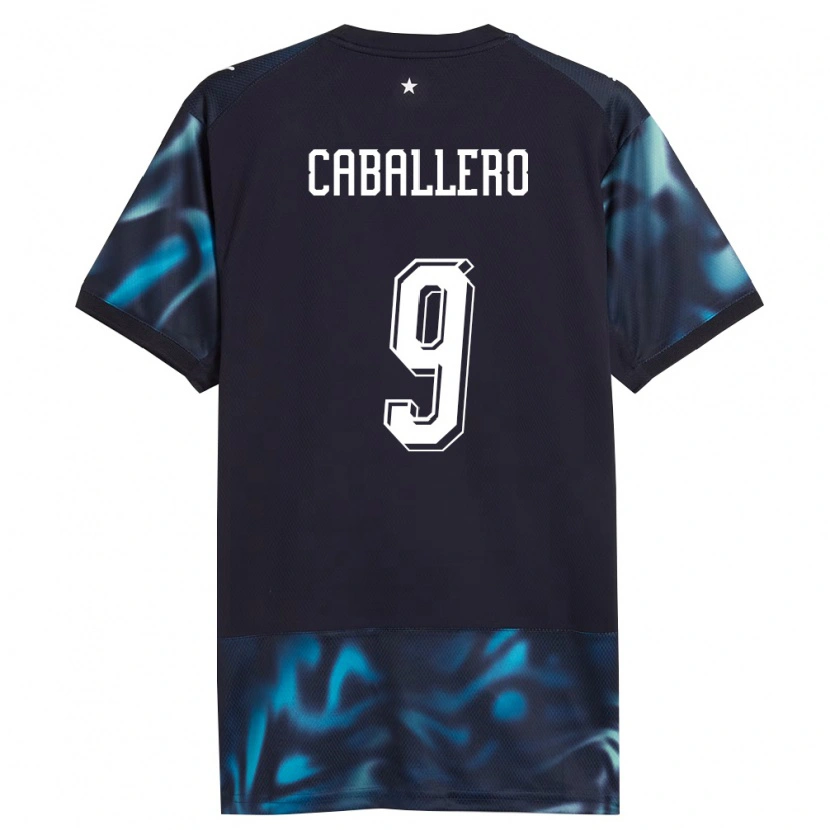 Danxen Men Paraguay Tiago Caballero #9 Navy Sky Blue Away Jersey 26-28 T-Shirt