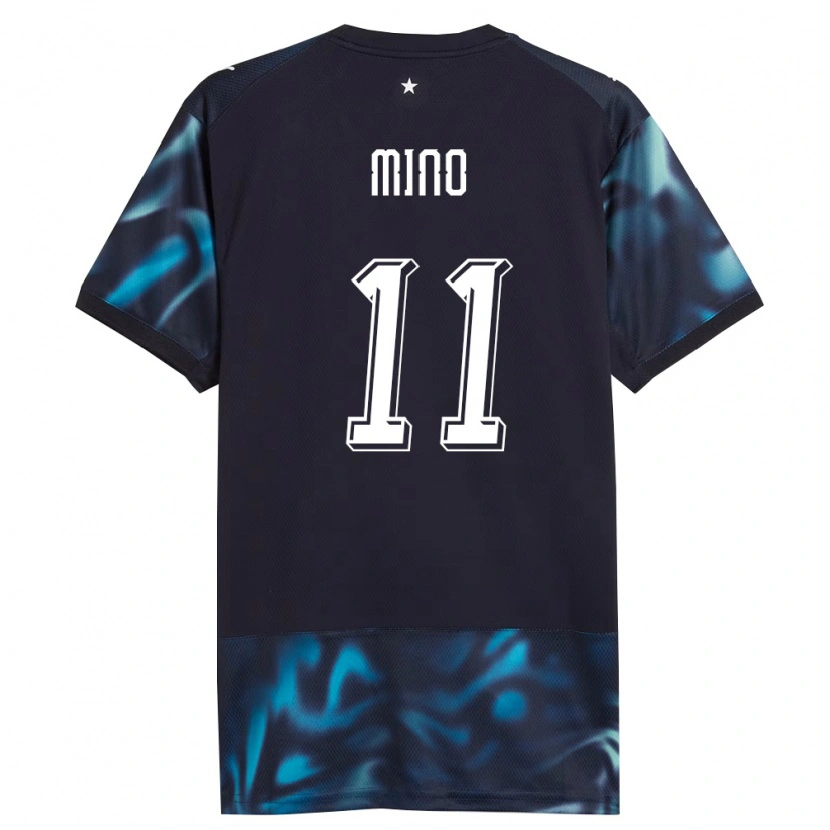 Danxen Men Paraguay César Miño #11 Navy Sky Blue Away Jersey 26-28 T-Shirt