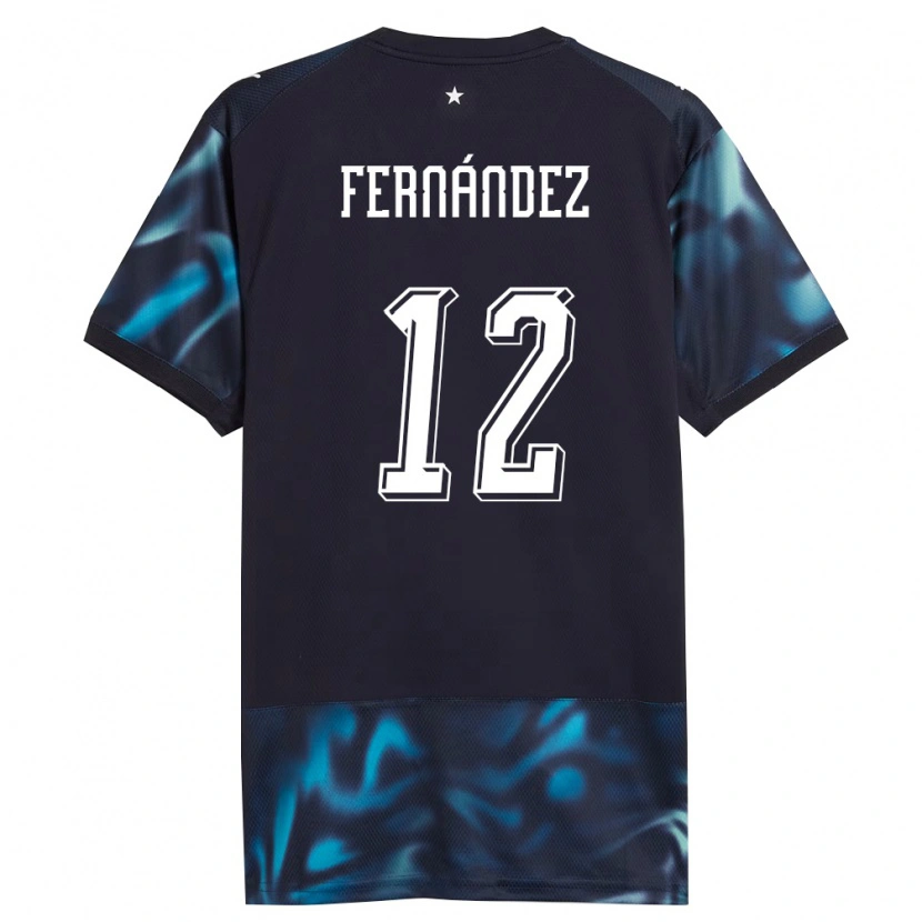 Danxen Men Paraguay Roberto Fernández #12 Navy Sky Blue Away Jersey 26-28 T-Shirt