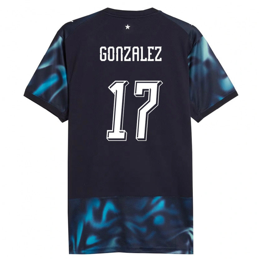 Danxen Men Paraguay Lourdes González #17 Navy Sky Blue Away Jersey 26-28 T-Shirt