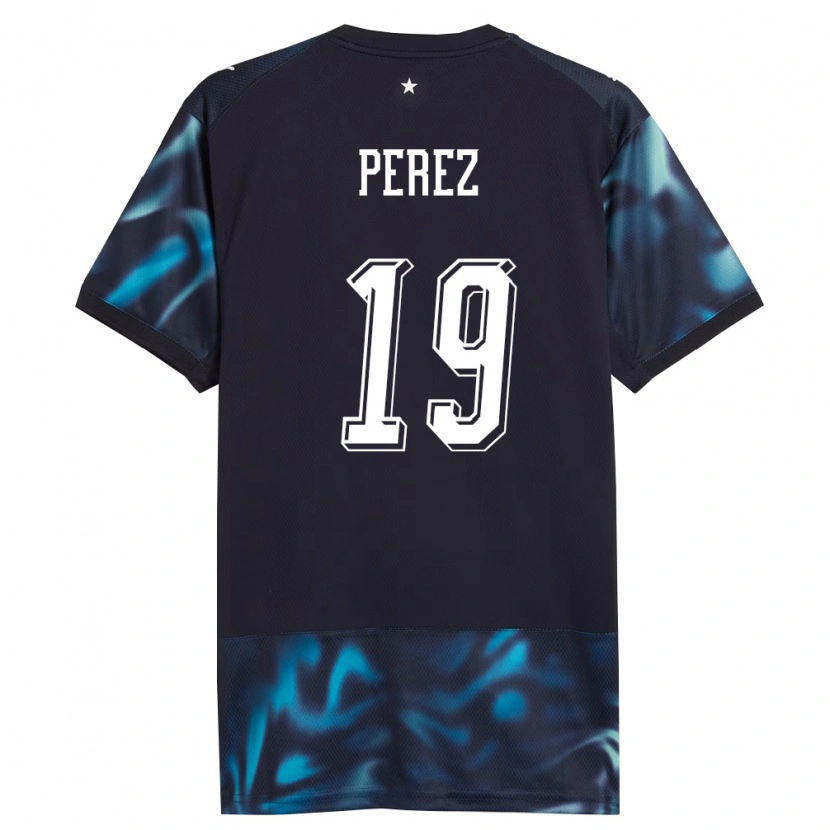 Danxen Men Paraguay Marcelo Pérez #19 Navy Sky Blue Away Jersey 26-28 T-Shirt