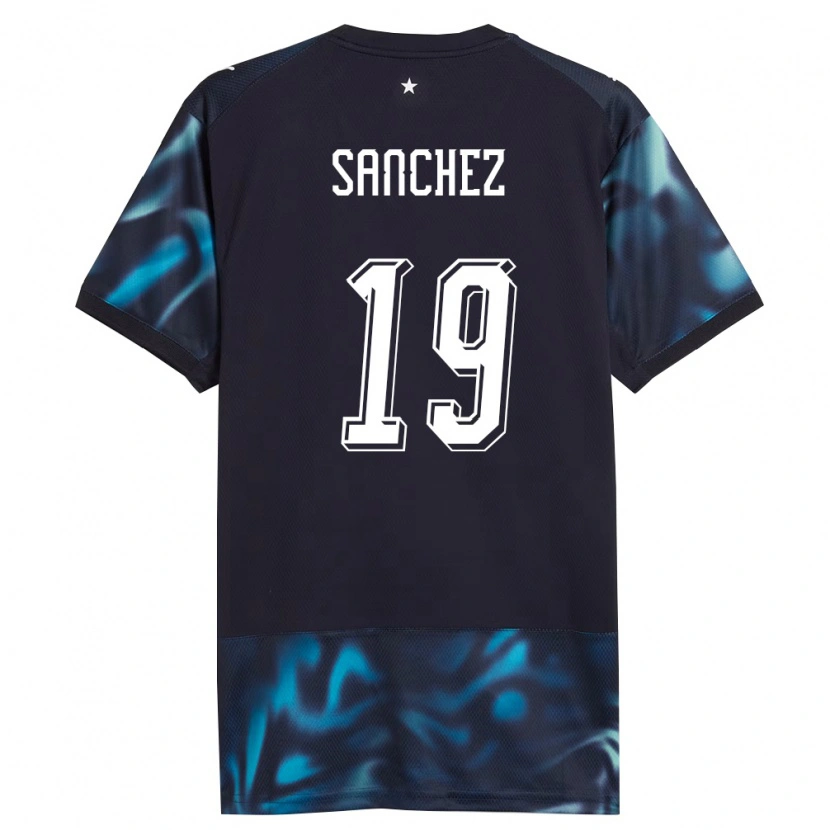 Danxen Men Paraguay Juan Sánchez #19 Navy Sky Blue Away Jersey 26-28 T-Shirt