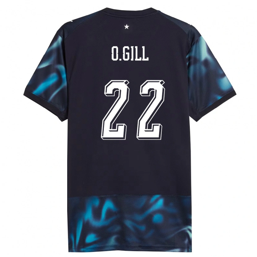 Danxen Men Paraguay Orlando Gill #22 Navy Sky Blue Away Jersey 26-28 T-Shirt