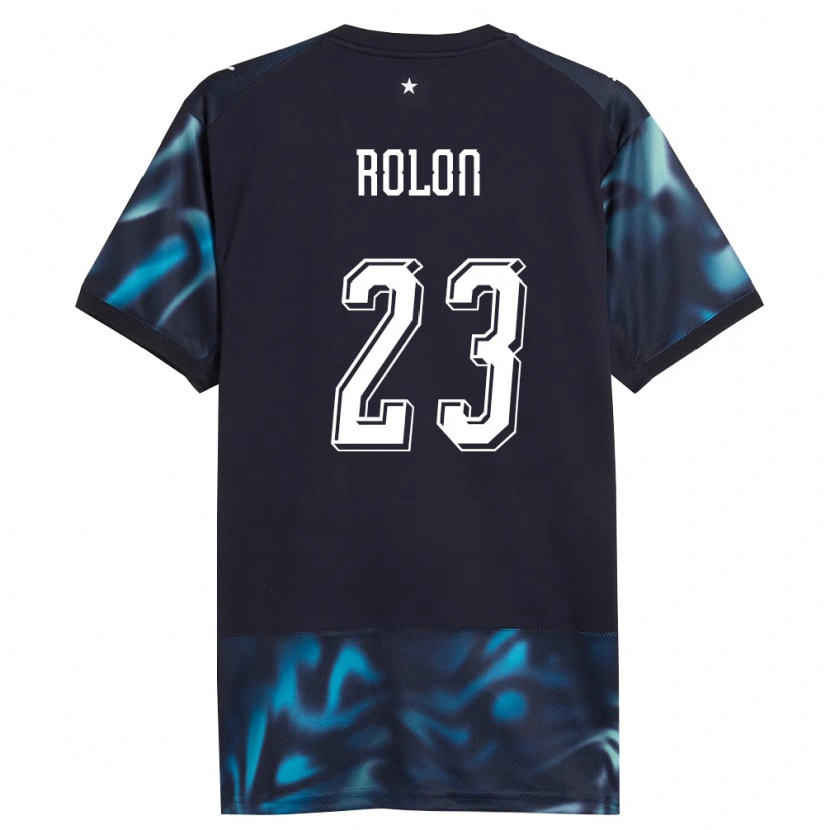 Danxen Men Paraguay Luis Rolón #23 Navy Sky Blue Away Jersey 26-28 T-Shirt