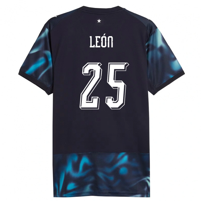 Danxen Men Paraguay Diego León #25 Navy Sky Blue Away Jersey 26-28 T-Shirt