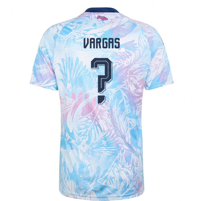 Danxen Men Costa Rica Matías Vargas #0 Sky Blue Navy Pink Away Jersey 26-28 T-Shirt