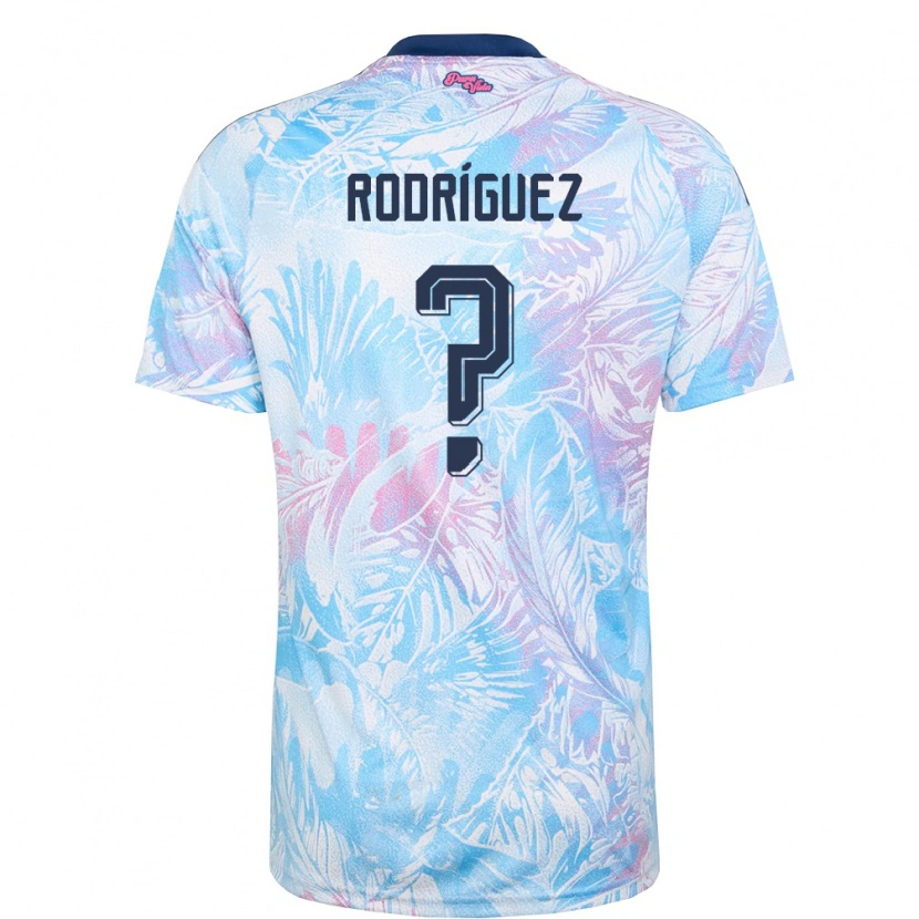 Danxen Men Costa Rica Bradley Rodriguez #0 Sky Blue Navy Pink Away Jersey 26-28 T-Shirt