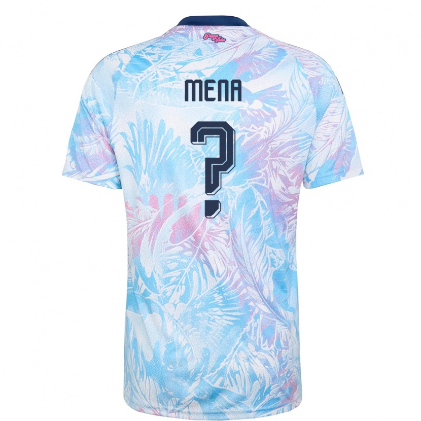 Danxen Men Costa Rica Marko Mena #0 Sky Blue Navy Pink Away Jersey 26-28 T-Shirt