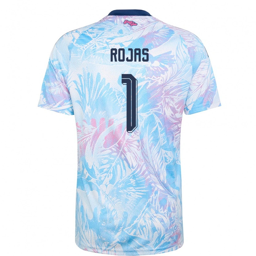 Danxen Men Costa Rica Berny Rojas #1 Sky Blue Navy Pink Away Jersey 26-28 T-Shirt