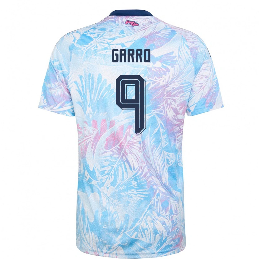 Danxen Men Costa Rica David Garro #9 Sky Blue Navy Pink Away Jersey 26-28 T-Shirt