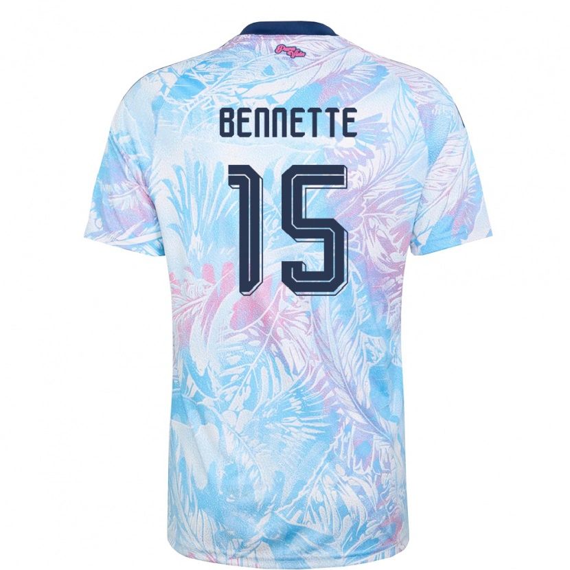 Danxen Men Costa Rica Nick Bennette #15 Sky Blue Navy Pink Away Jersey 26-28 T-Shirt