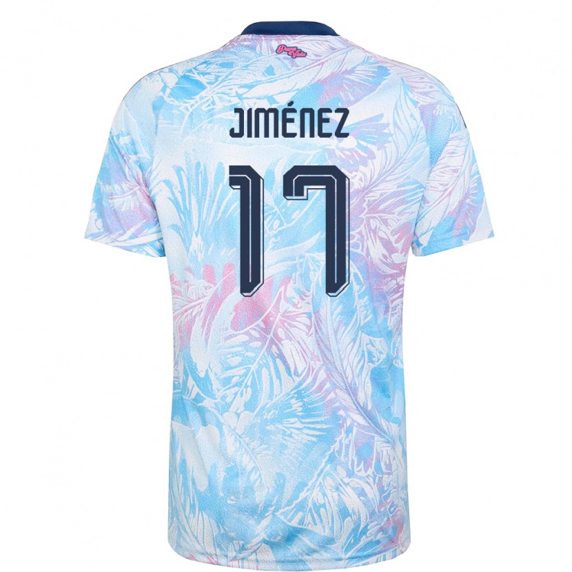 Danxen Men Costa Rica Paul Jiménez #17 Sky Blue Navy Pink Away Jersey 26-28 T-Shirt