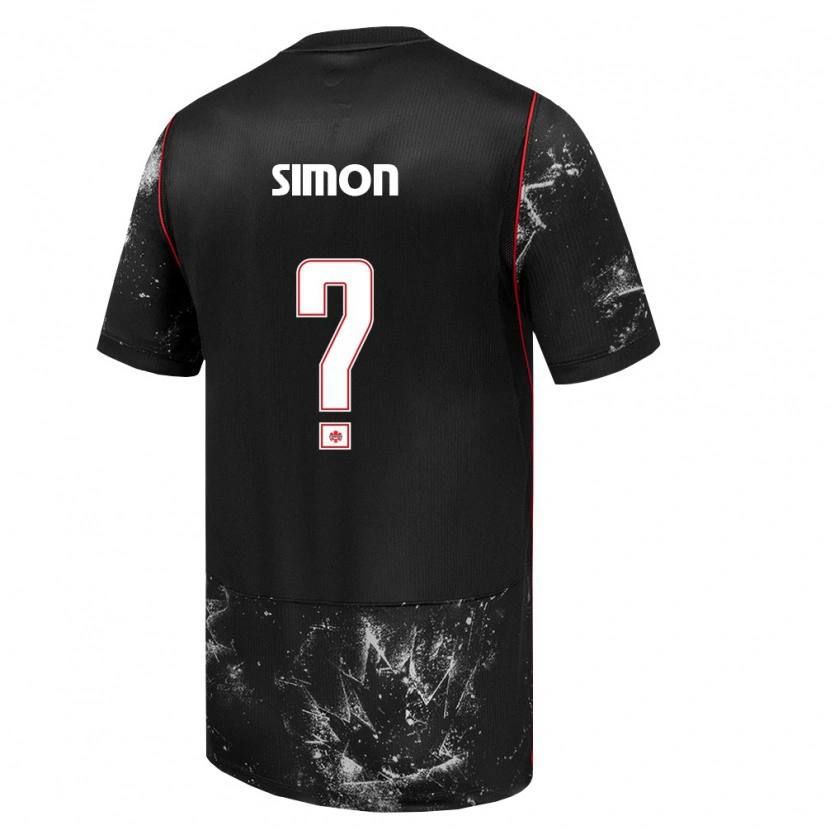 Danxen Men Canada Devonte Simon #0 Black White Red Away Jersey 26-28 T-Shirt