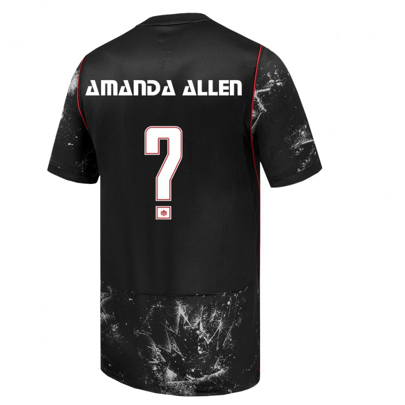 Danxen Men Canada Amanda Allen #0 Black White Red Away Jersey 26-28 T-Shirt