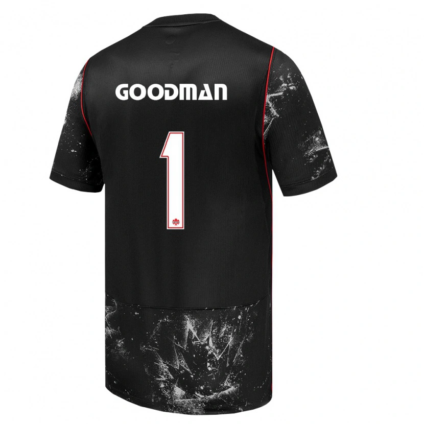 Danxen Men Canada Owen Goodman #1 Black White Red Away Jersey 26-28 T-Shirt