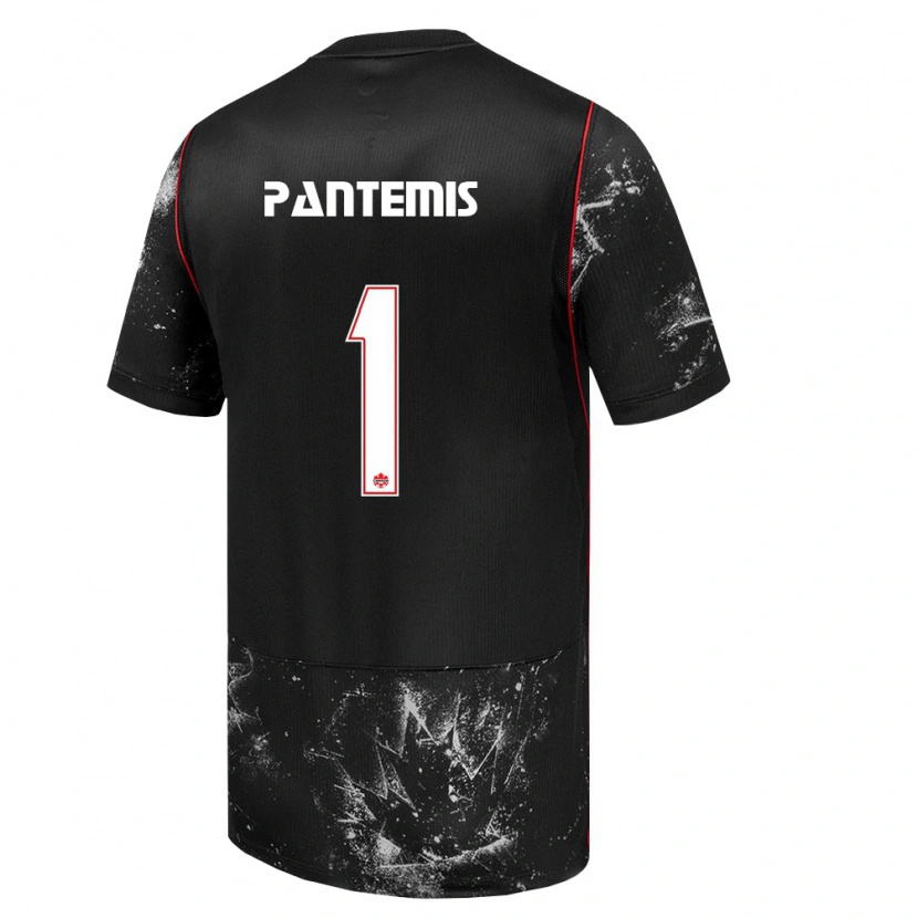 Danxen Men Canada James Pantemis #1 Black White Red Away Jersey 26-28 T-Shirt