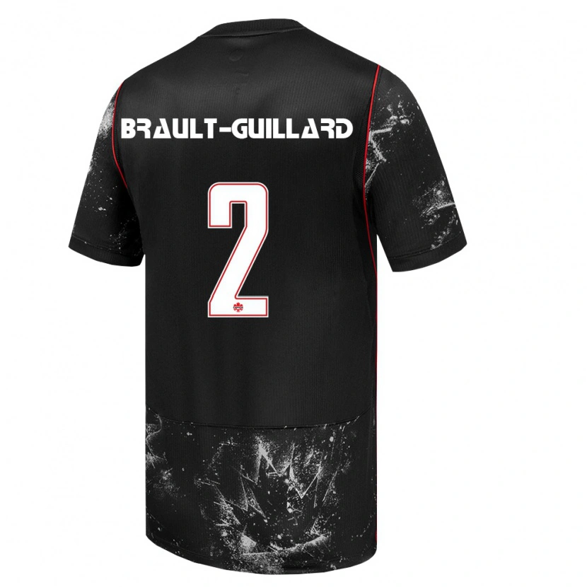 Danxen Men Canada Zachary Brault-Guillard #2 Black White Red Away Jersey 26-28 T-Shirt