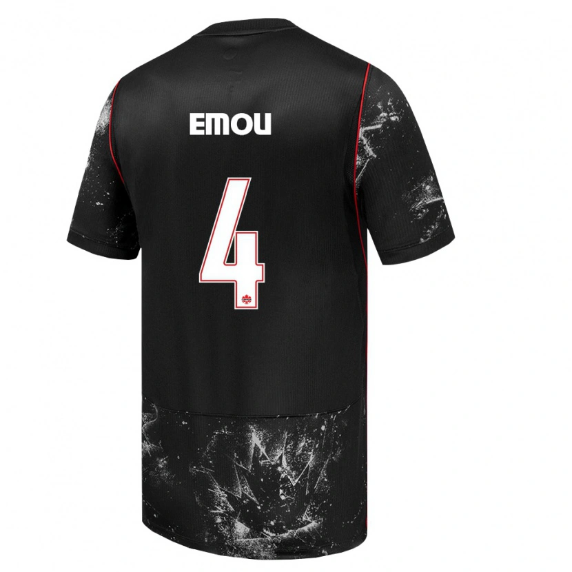 Danxen Men Canada Israel Emou #4 Black White Red Away Jersey 26-28 T-Shirt